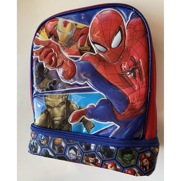 Marvel Spider Man Lunch Bag Box Insulated Red - Picture 1 of 8
